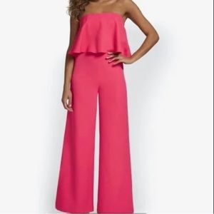 DO+BE NWT strapless jumpsuit crepe pink